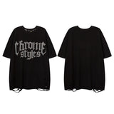 Men's T Shirt Rhinestone Printed Short-Sleeved T-shirt Men's Summer Loose Casual