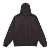 Men Fleece Lined Hoodie Autumn Winter Sweater Male Letter Embroidered Loose Hooded Pullover Long Sleeve Top