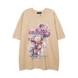 Men T Shirt Hip Hop round Neck Short Sleeve T-shirt Men and Women Loose All-Match Couple