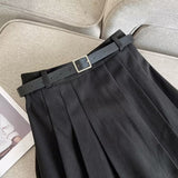 Women Skirt Autumn and Winter Woolen Skirt A- Line Dress Belt