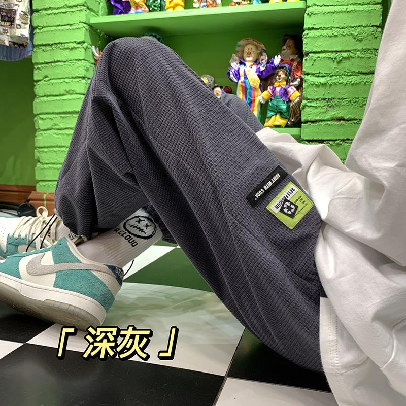 Men Sweatpants Spring and Autumn Ins Fashion Brand Loose Tappered Sweatpants