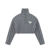 Women Sweater Short Sweater for Girls Spring and Autumn Casual Long Sleeve Sweater