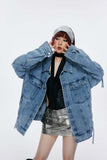 Unisex Jacket Autumn Stitching Zipper Denim Coat Women's Clothing