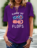 Women's Independence Day T Shirt Printed Short-Sleeved T-shirt