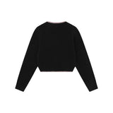 Women Sweater Short Knitted Cardigan Crew Neck Casual Spring and Autumn Girls
