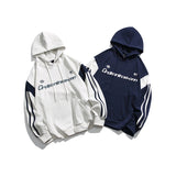 Unisex Hoodie Retro Patchwork Loose Hooded Sweater Couple