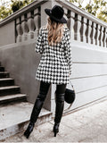 Plaid Trench Coat Autumn and Winter Long Sleeve Suit Collar Double Breasted Woolen Coat