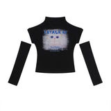 Women T-shirt Short T-shirt Women's High Street Slim Spring Half Turtleneck