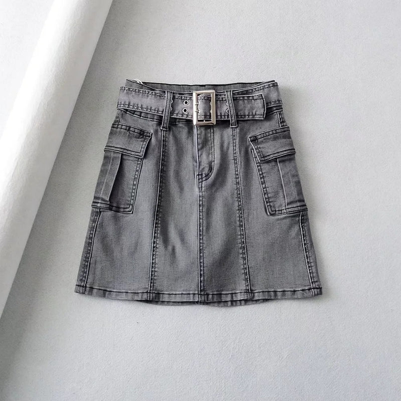 Women Skirt Summer High Waist Slimming Denim Skirt Skirt