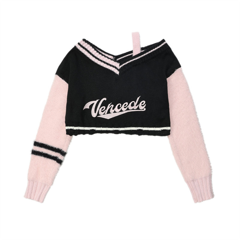 Women Sweater Girls' Spring and Autumn Letter Embroidered Sweater
