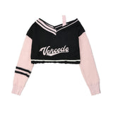 Women Sweater Girls' Spring and Autumn Letter Embroidered Sweater
