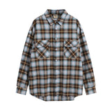 Men Long Sleeved T Shirt Spring and Autumn Plaid Shirt Coat Men's Loose Casual Long Sleeves Shirt