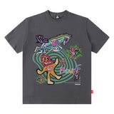 Men T Shirt T-shirt Men's and Women's National Fashion Brand Loose Short Sleeve Couple
