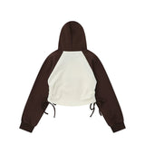 Women Hoodie Five-Pointed Star Affixed Cloth Embroidered Hooded Hoodie Short Women's Autumn