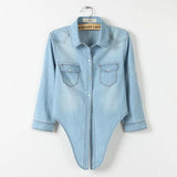 Women T-shirt Denim Shirt Female Lady Short Coat