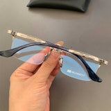 CHH Chrome Hearts Glasses Pure Titanium Ultra Light Retro Versatile Half Frame Business Myopia Glasses Frame