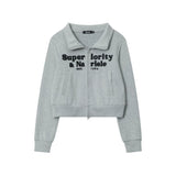 Women Hoodie Short Sweater Coat Casual Zipper Long Sleeve Top