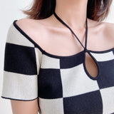 Women T-Shirt Summer Knitted Short-Sleeved T-shirt