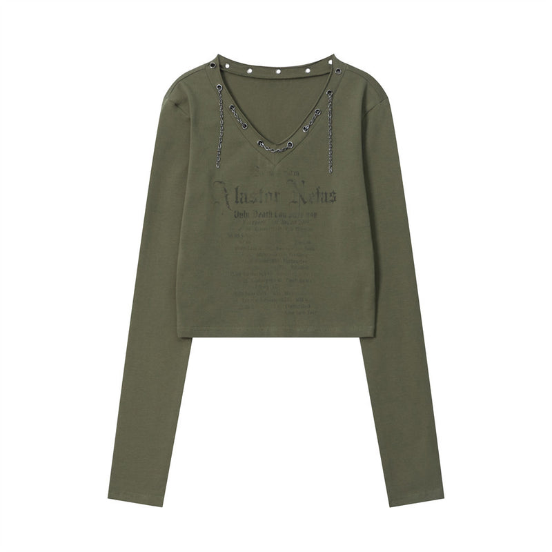 Women Long Sleeve T-shirt Short-Sleeved T-shirt Women's Autumn Printed Top