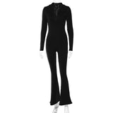 Women Jumpsuit Women's Clothing Fashion Polo Collar Slimming Long Sleeves Casual