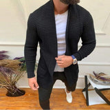 Men Sweater Spring Sweater Men's Cardigan Knitted Solid Color Casual Coat