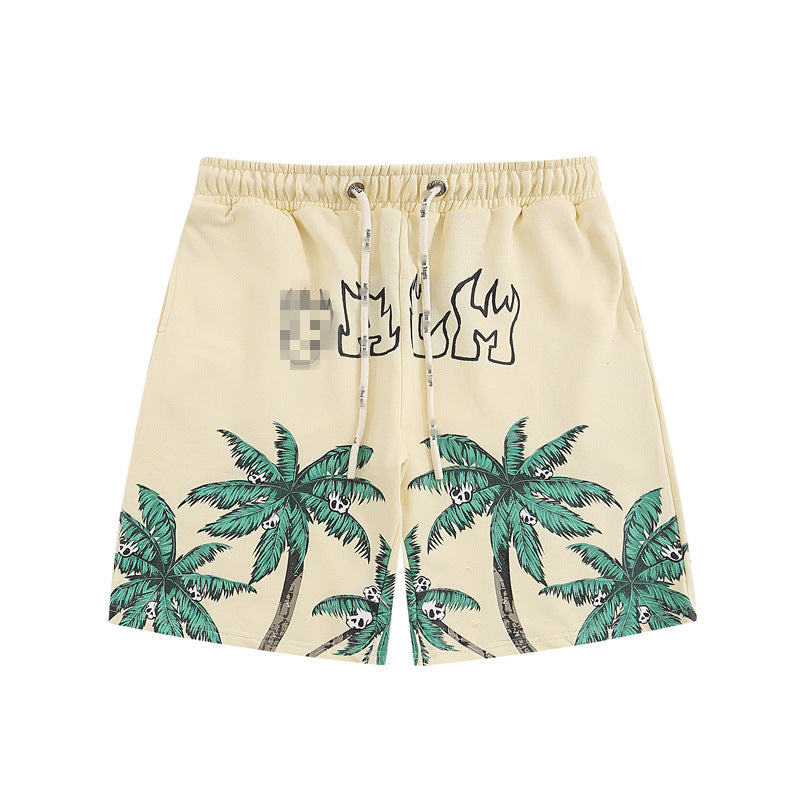 Palm Angle Shorts Palm Angels Letter Printed Casual Shorts Men's and Women's Beach Pants