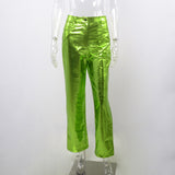 Women Pants Autumn High Waist PU Leather Pants Women's Casual Pants
