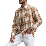 Men Shirt Autumn Cardigan Plaid Men's Shirt