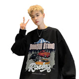 Men Hoodie Sweater Men's Autumn Fashion Brand Pu Handsome Long-Sleeved T-shirt Loose