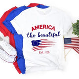 Women's Independence Day T Shirt round Neck Short Sleeve T-shirt Women's Top