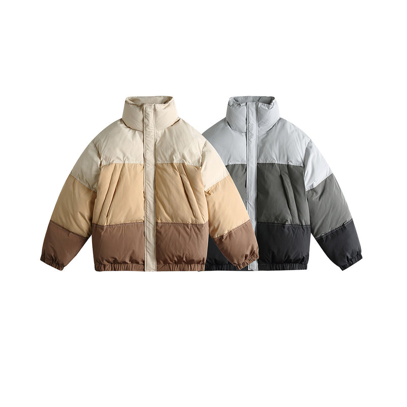 Unisex Sweater Winter Blue Black Color-Raising Bread Coat