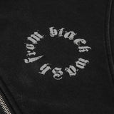 Men Hoodie Masked Zipper Hooded Sweater Men's Worn-out Design Sense Baggy Coat