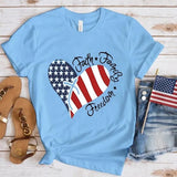 Women's Independence Day T Shirt round Neck Short Sleeve T-shirt
