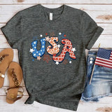 Women's Independence Day T Shirt round Neck Short Sleeve T-shirt Women's Top