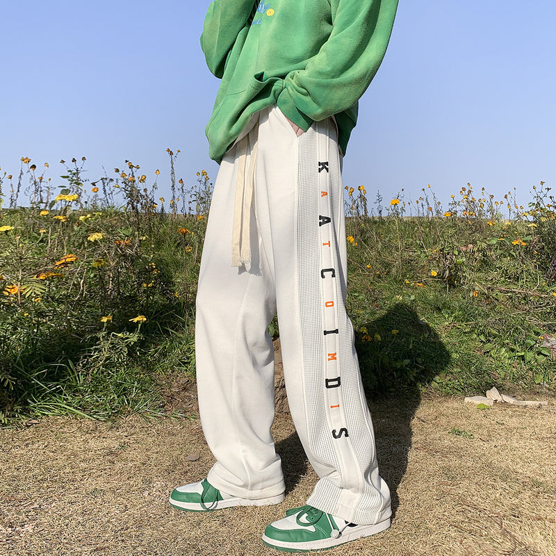 Men Sweatpants Summer Men's Design Sense Mop Pants Straight Sports Leisure Long