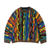 Kapital Sweater Pingtian Hehong Style Japanese Loose Pop Contrast Color Knitted Retro Crew Neck Sweater