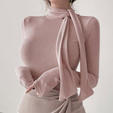 Women Long Sleeve Shirt Women's Half Turtleneck Tight