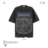 American vintage street T-shirt black summer loose