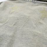 Men Denim Jacket Washed Do the Old Cowboy Coat Men's Embroidered Lapel Jacket