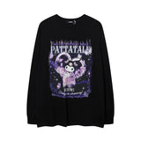 Men Long Sleeve Shirt Cartoon Printed Couple Long Sleeve T-shirt Men and Women Loose