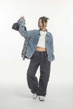 Unisex Jacket Autumn Water Washed Hole Denim Coat