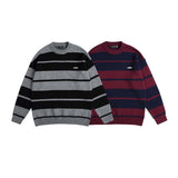 Unisex Sweater Autumn Striped Patchwork round Neck Sweater