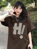 Fashion Women T-shirt Simple Letter