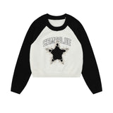 Women Sweater Short Sweater Women's Autumn Crew Neck Casual Sweater