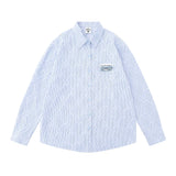 Men Long Sleeved T Shirt Pinstripe Long Sleeve Shirt Men Spring and Autumn Patchwork Shirt Loose Casual