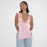 Woman Dresses Women's Spring V-Shaped Hooded Slim Fit Top