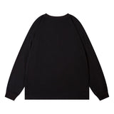 Men Long Sleeve Shirt Vintage Print Long Sleeve T-shirt Men and Women Vibe Idle Style round Neck