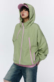 Unisex Jacket Autumn Contrast Color Multi-Zipper Shell Jacket Women's Clothing