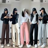 Palazzo Pants Wide Leg Pants Loose Leisure All-Matching Straight Track Sweatpants Women