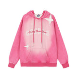 Men Hoodie Cross XINGX Patch Spray Painting Distressed Hooded Bathroom